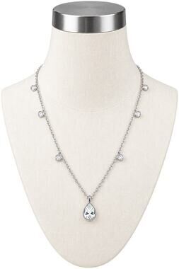 Ettika Dripping in Crystals Silver CZ Teardrop Drop Necklace - 15"